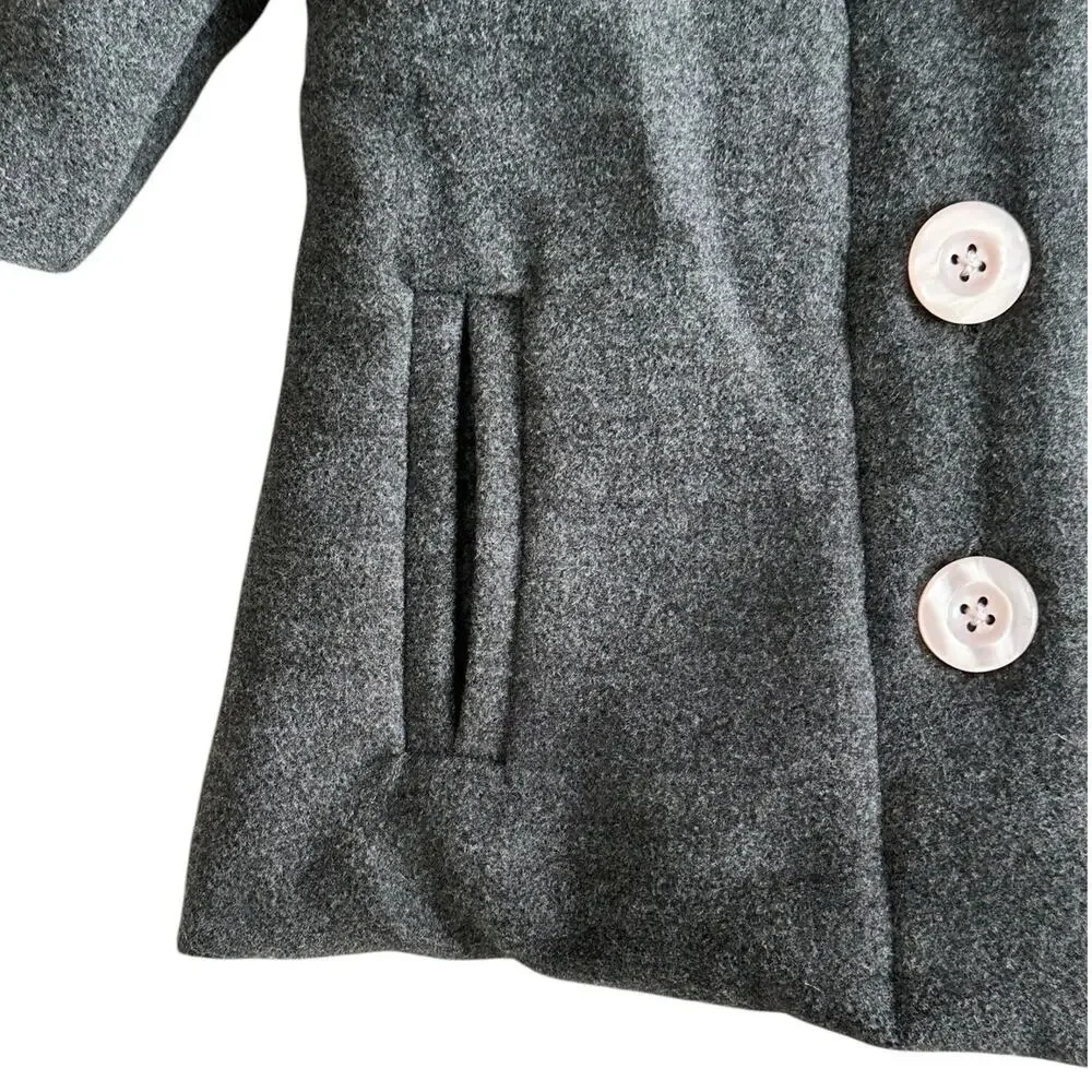 PENELOPE MACK Girls Gray Button Coat with Hat 12m NWT